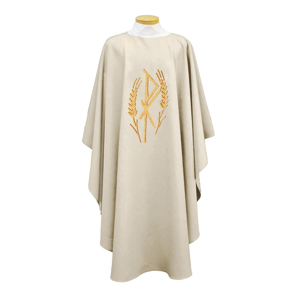 BV 864 Chasuble with Chi-Rho Design Off White