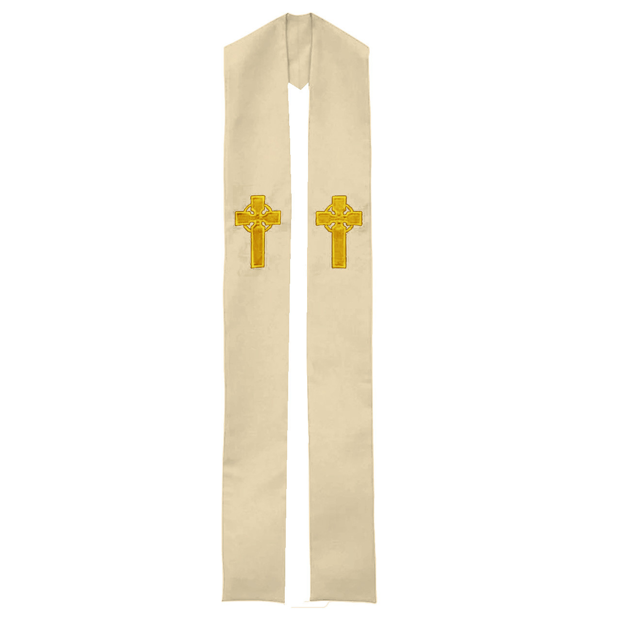 BV 701 Stole with Celtic Cross Design Off White