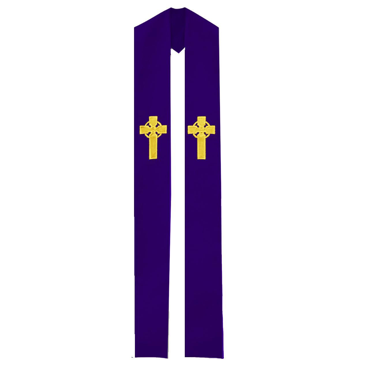 BV 701 Stole with Celtic Cross Design Violet