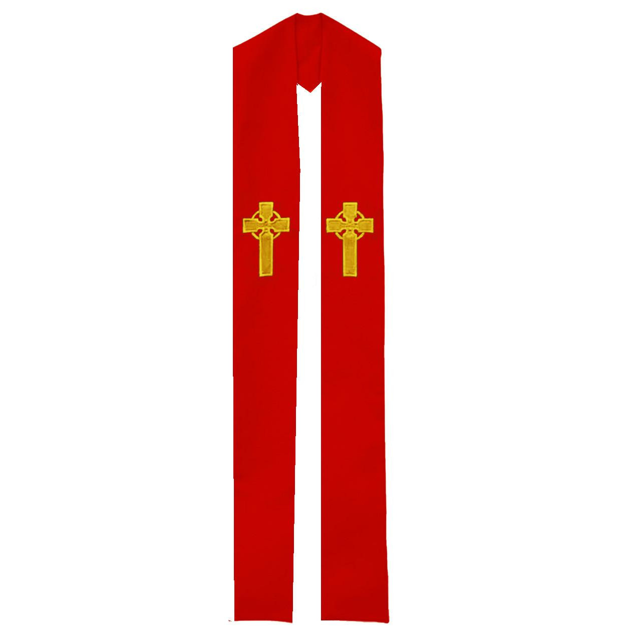 BV 701 Stole with Celtic Cross Design Red