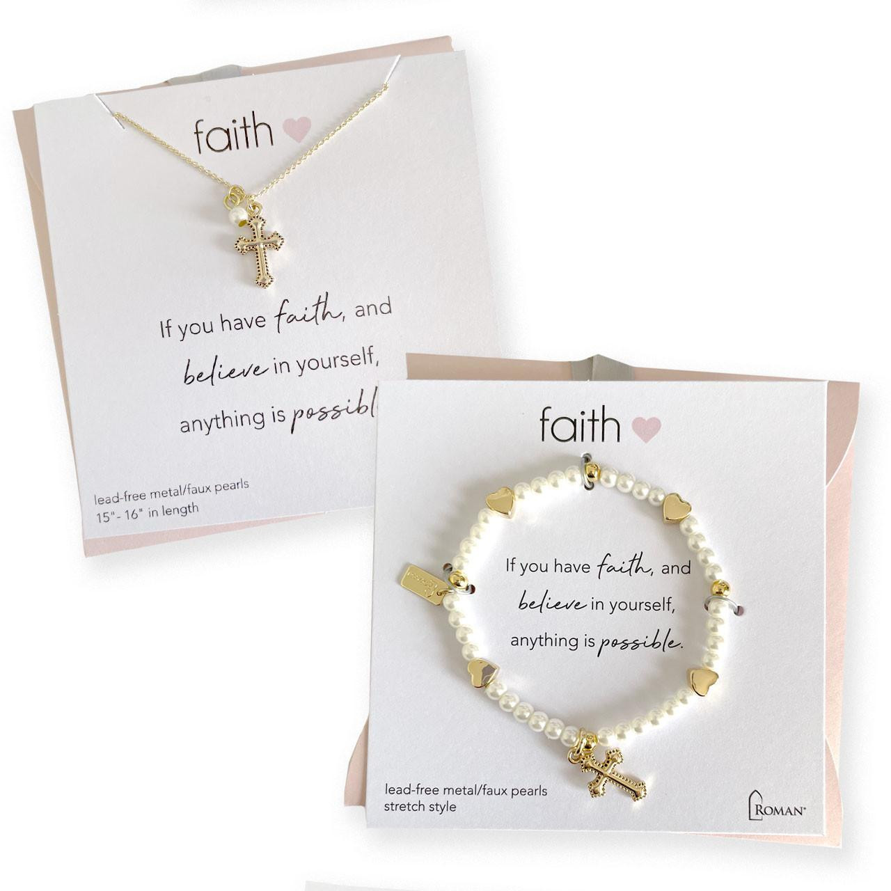 Two styles of Faith Gold Cross pendant or bracelet