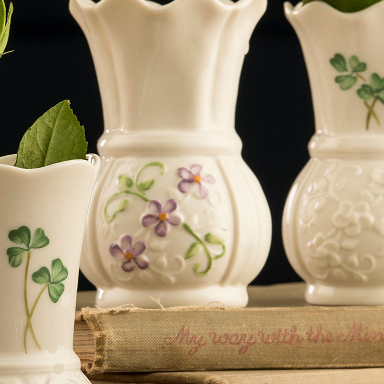 Belleek Mini Flax bud vase