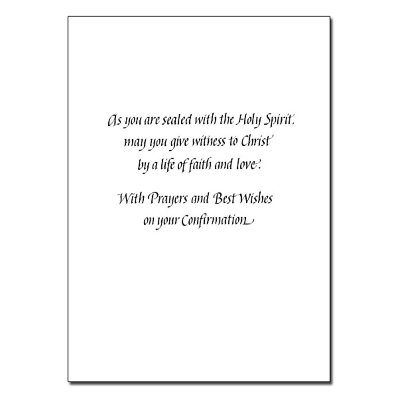 Inside the Confirmation Card
