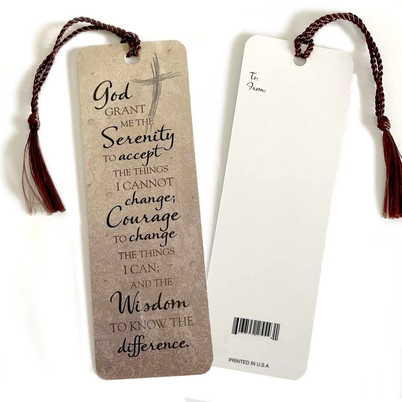 Serenity Prayer Bookmark with Cross
