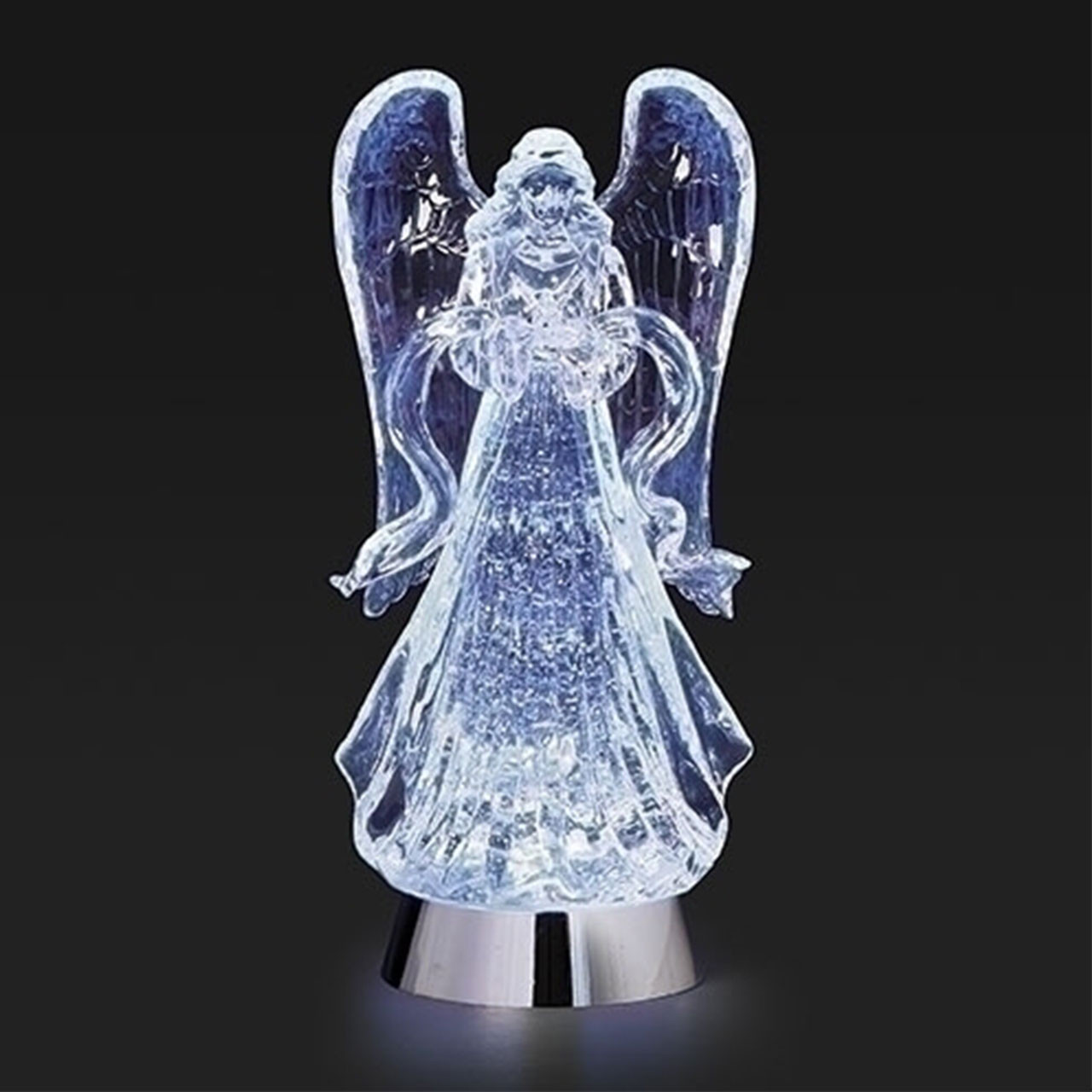 13"H LED Angel and Dove Figure