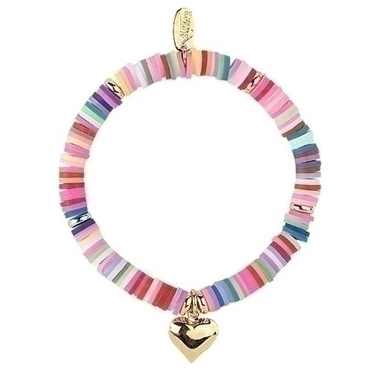 Heishi Stretch Heart Bracelet