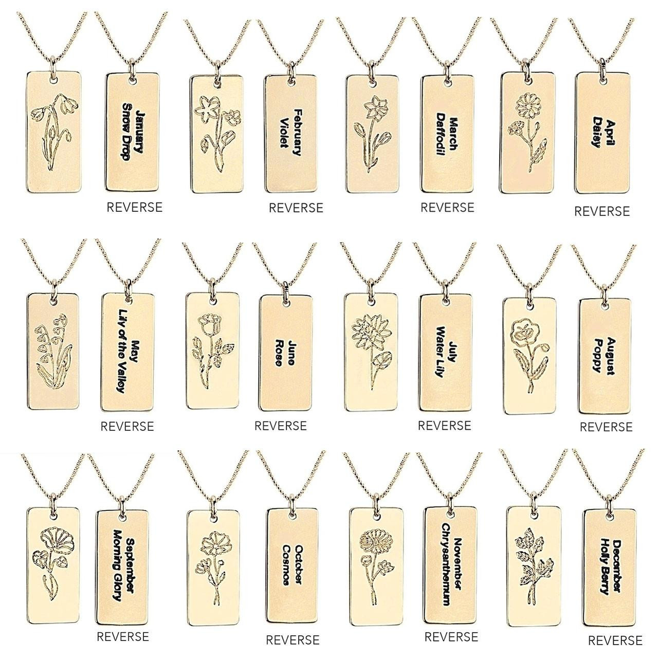 Flower Birth Month Pendant - each sold separately