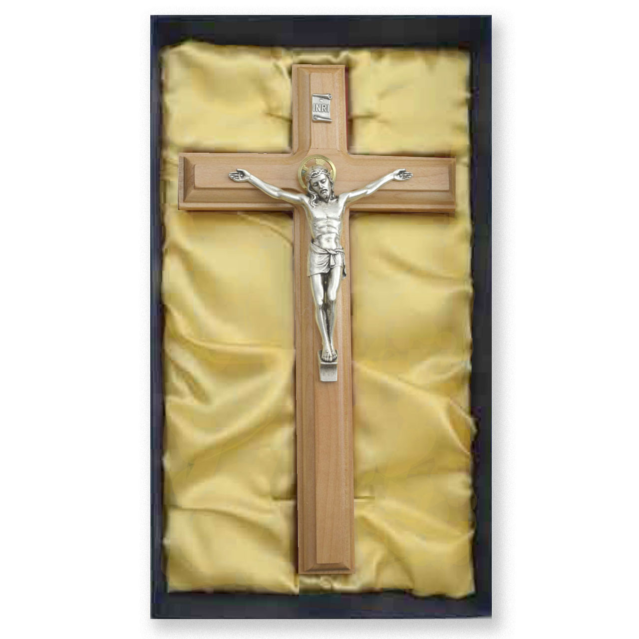 9" Maple Salerni Crucifix in Gift Box
