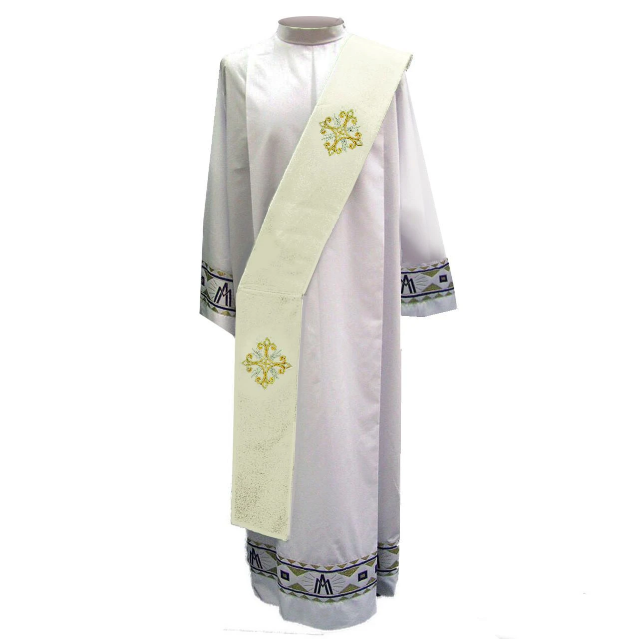 351 Deacon Stole in Primavera White