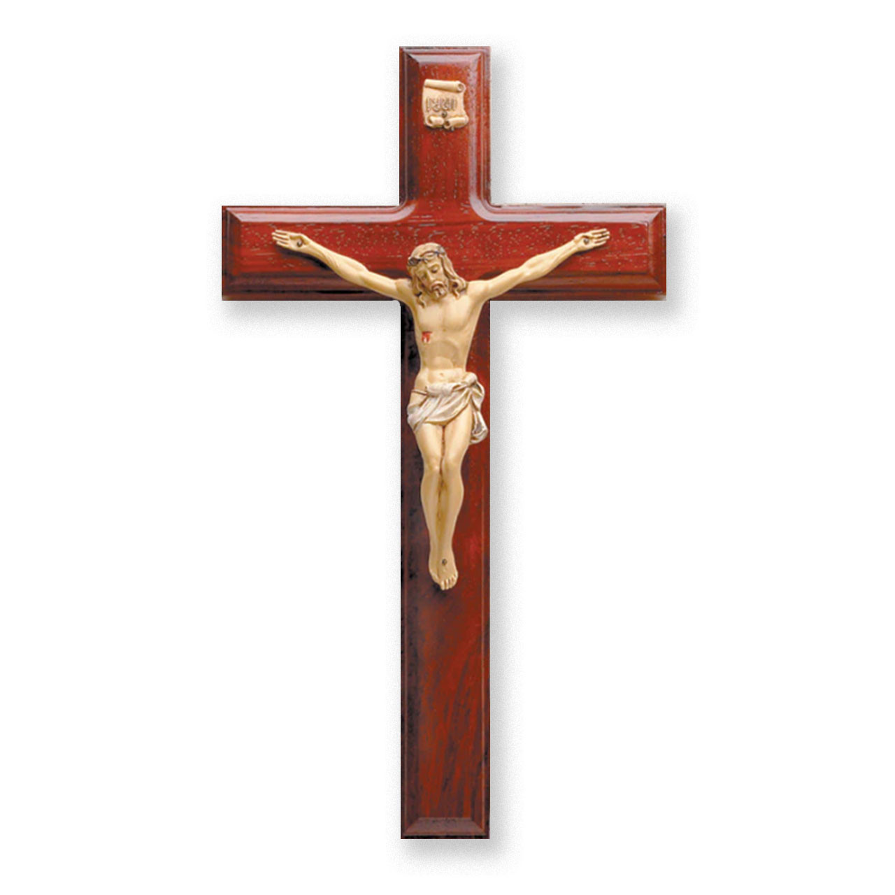 11" Beveled Rosewood Crucifix