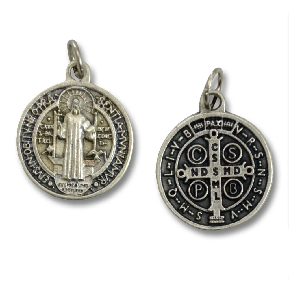 Small Silver Tone St. Benedict Medal