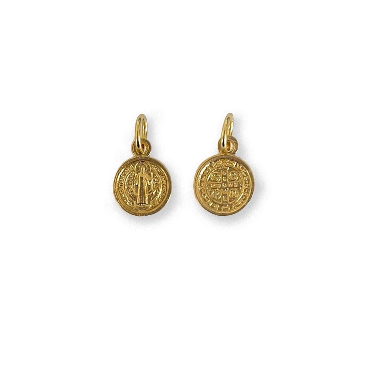3/8" Gold Tone Saint Benedict Medal
