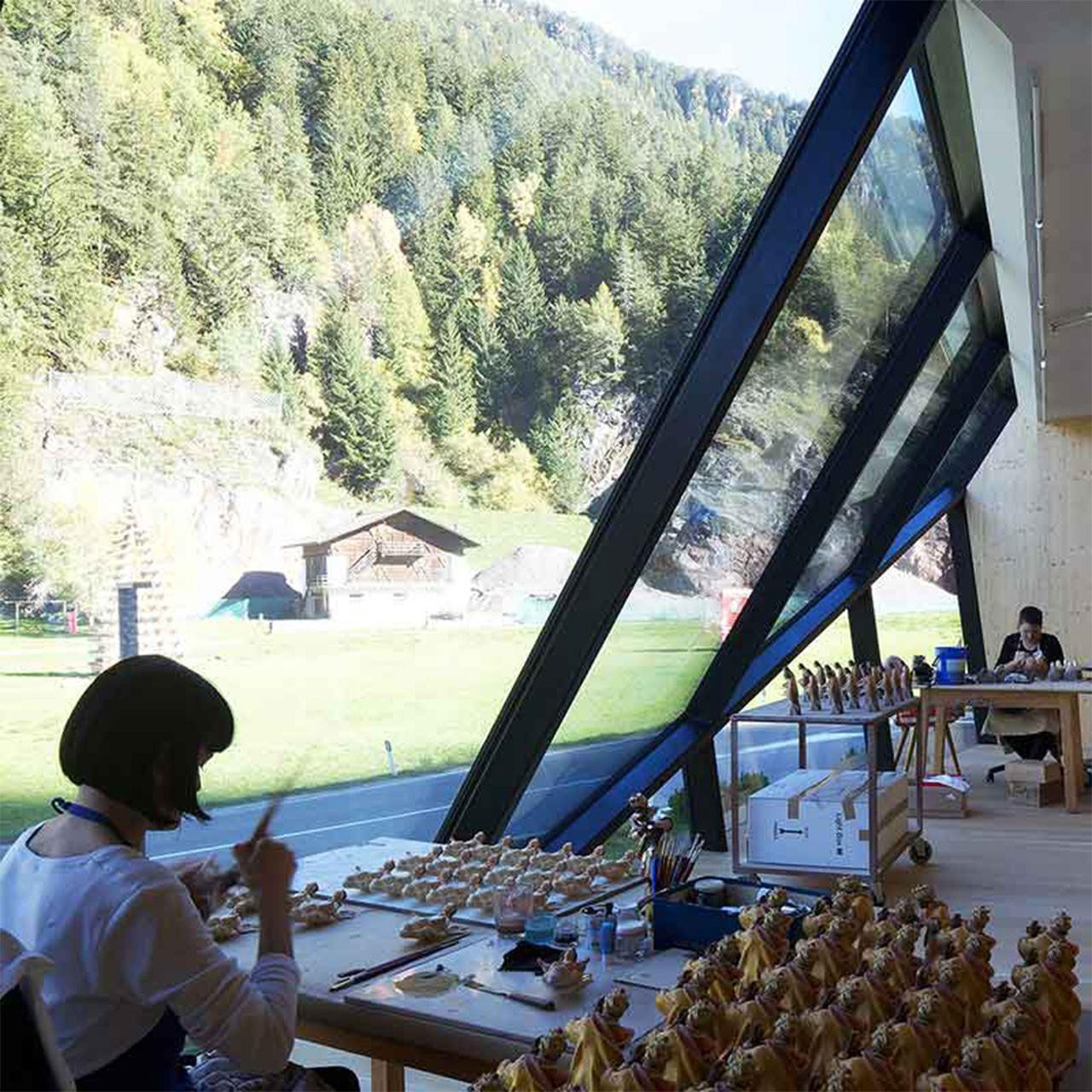 The statue art studio in Val Gardena, Italy where this statue is made
