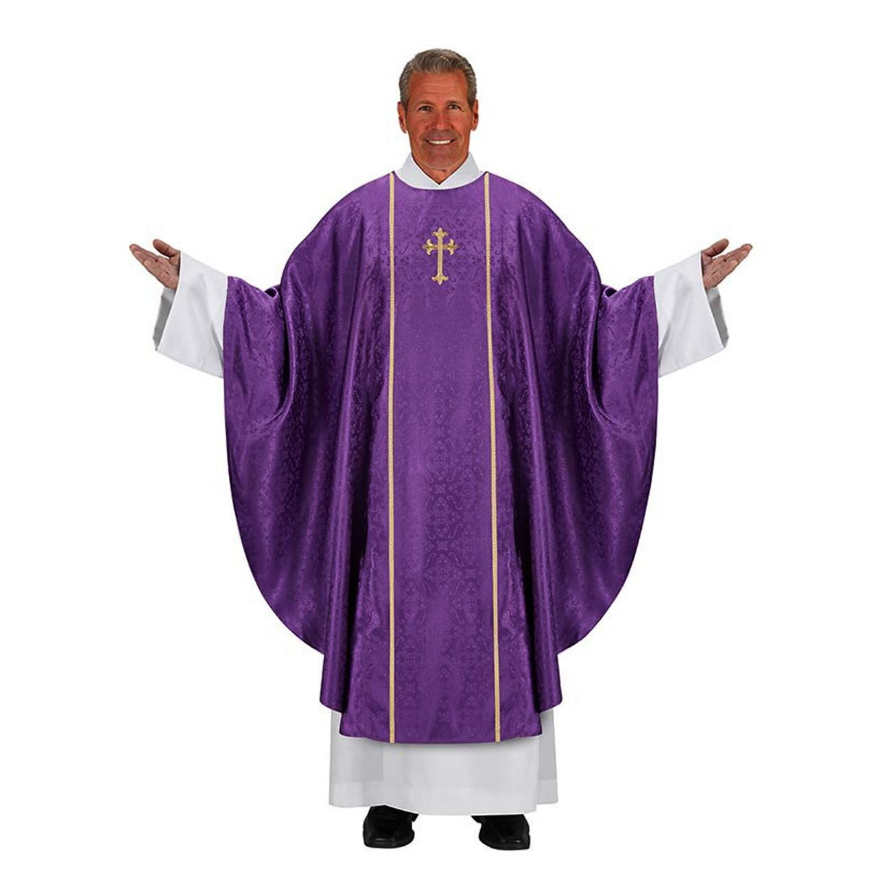 N7317 Marseille Jacquard Chasuble Purple