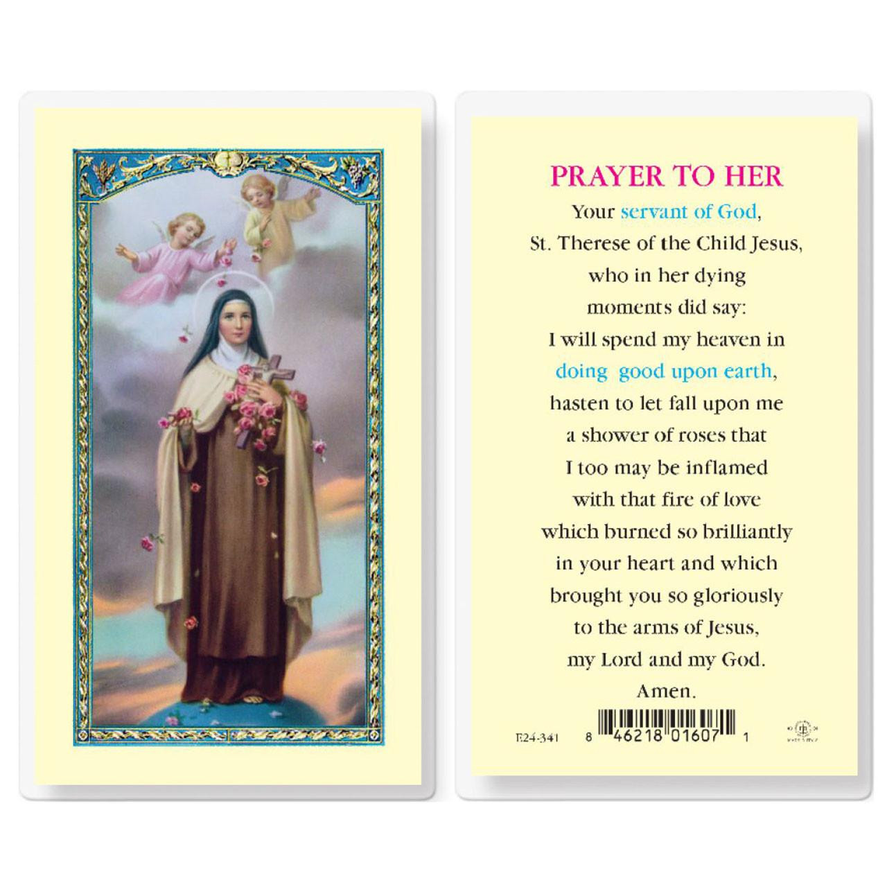 Prayer to Her St. Therese Prayer Card | St. Patrick's Guild