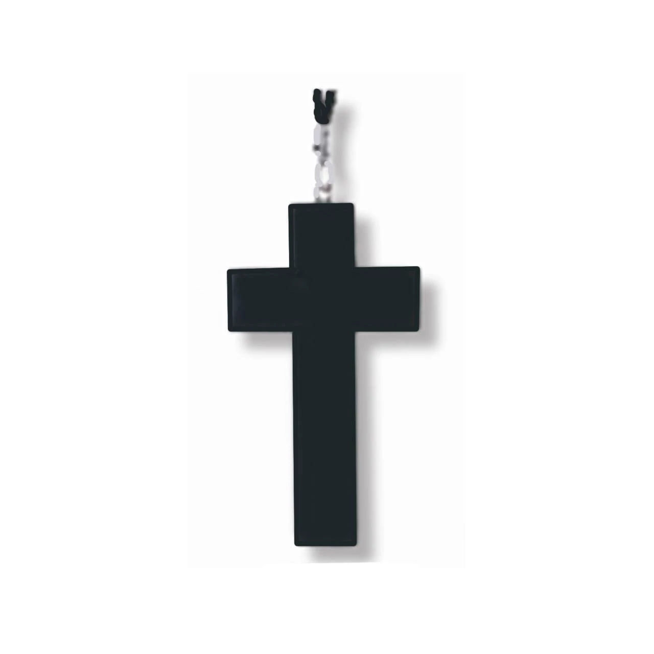 Large Black Wood Cross Necklace