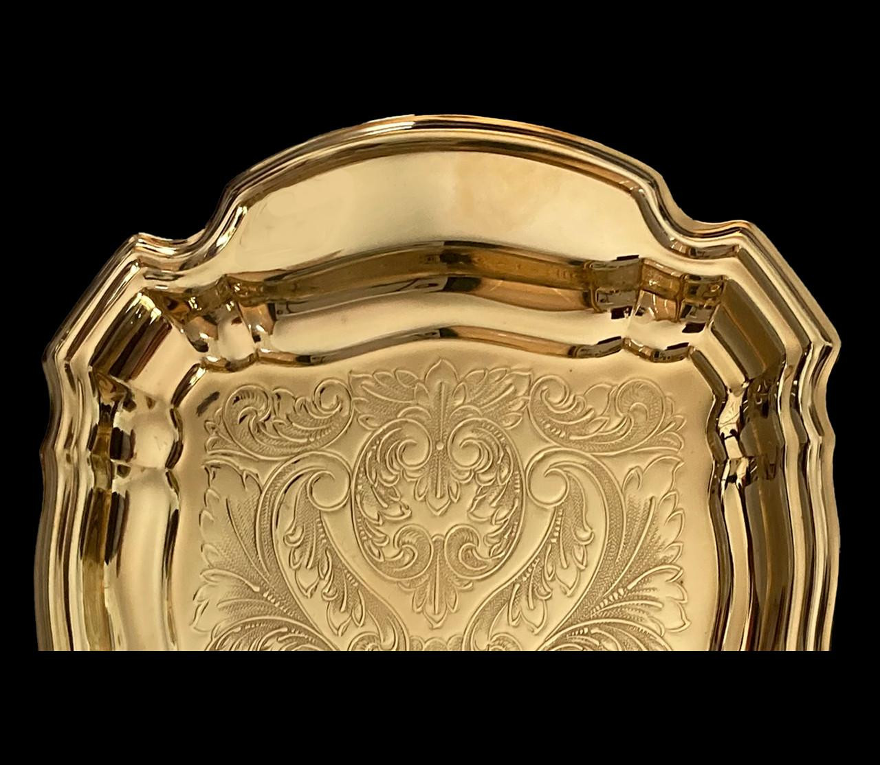 T-81G 24K Gold Plate Cruet Tray Detail