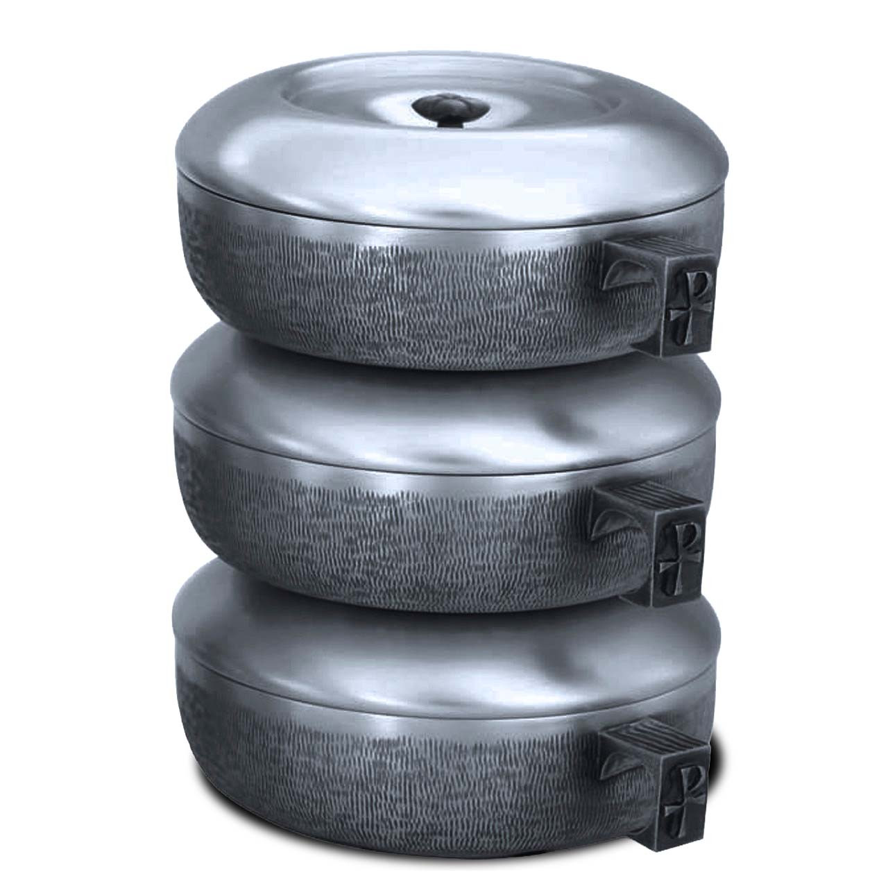 451S Stacking Ciboria in Silver-Oxide