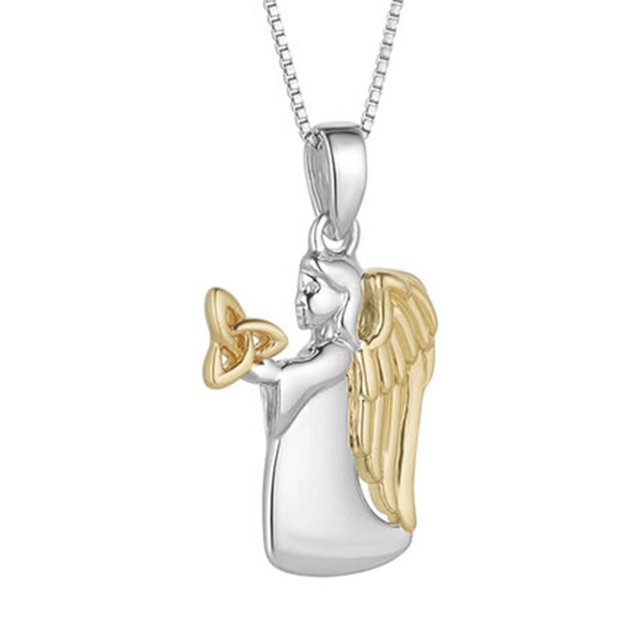 Sterling Trinity Guardian Angel Pendant