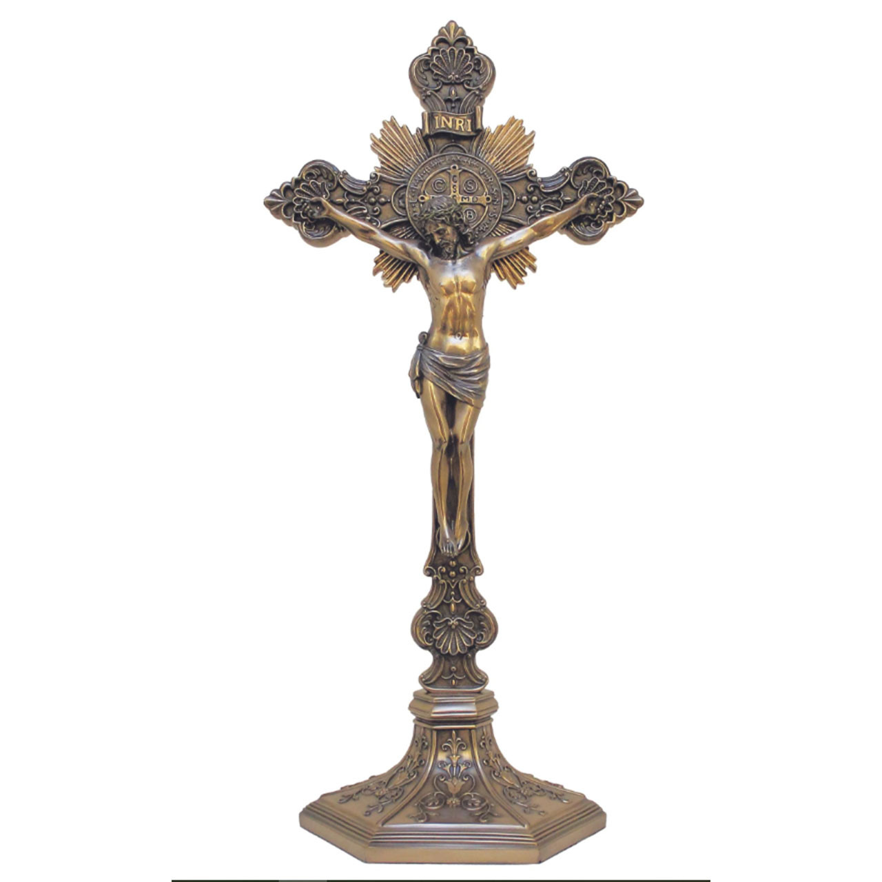 Bronze Tone 11"x24" St. Benedict Cross