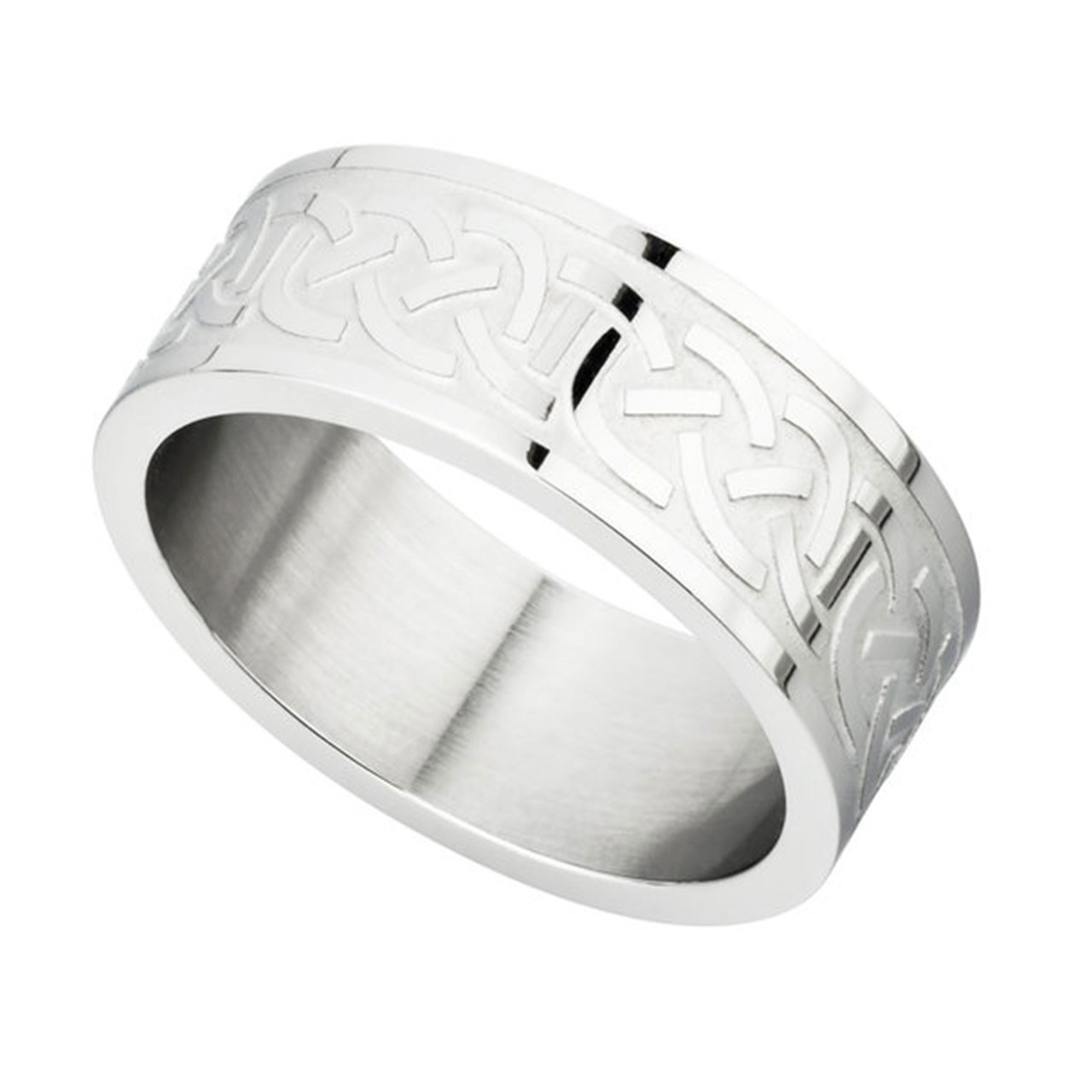 Engraved Stainless Steel Celtic Ring