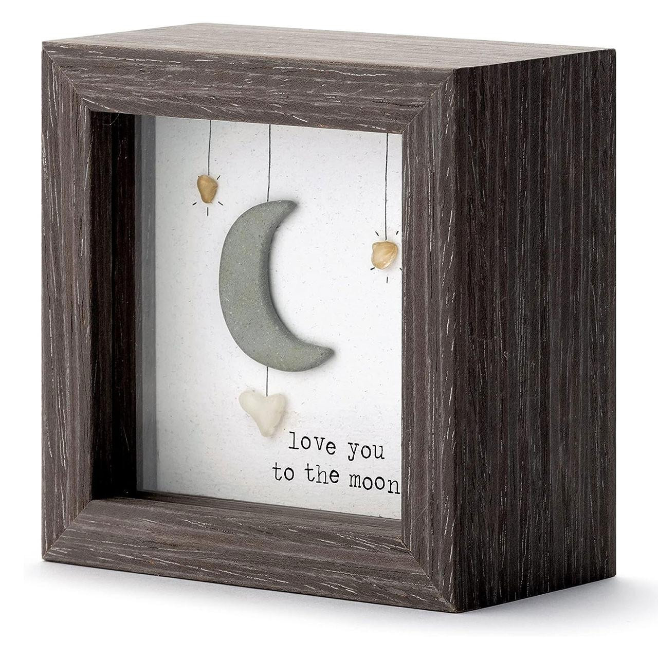 Side View of the Love You to the Moon Plaque
