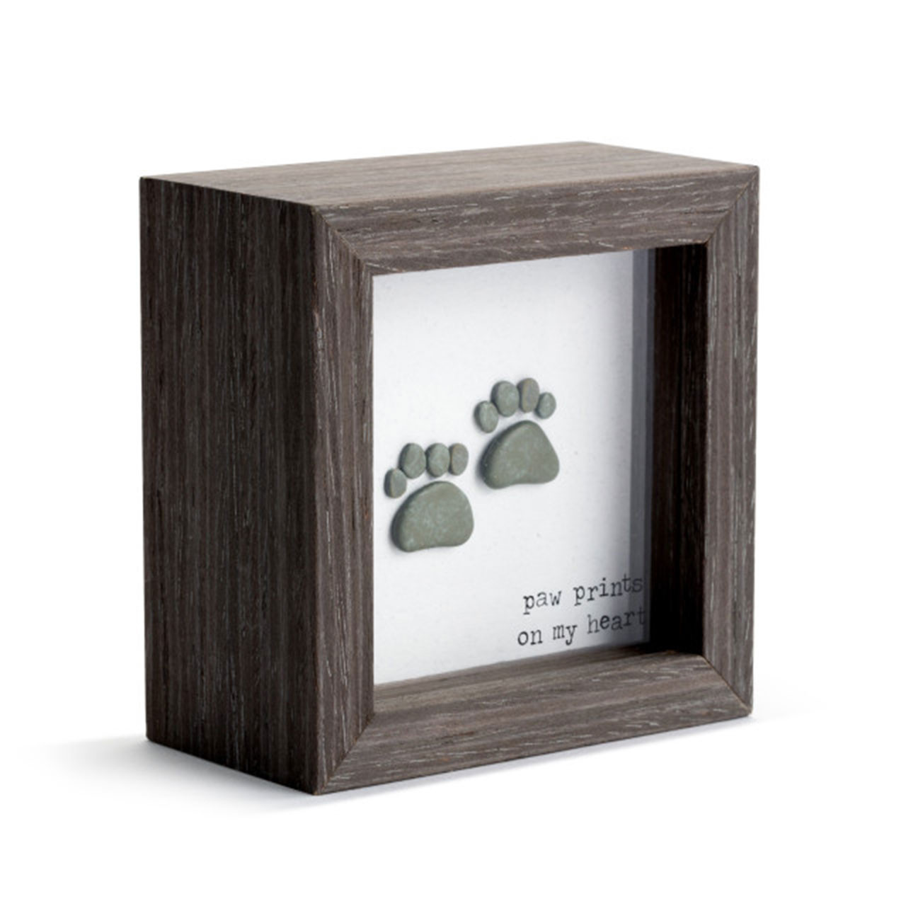 Side View of the Paw Prints on My Heart Mini Plaque