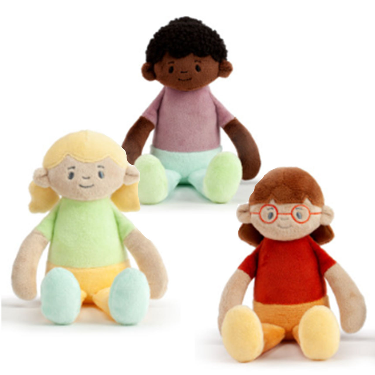 Set of 3 Girl Hopeful Rainbows Dolls