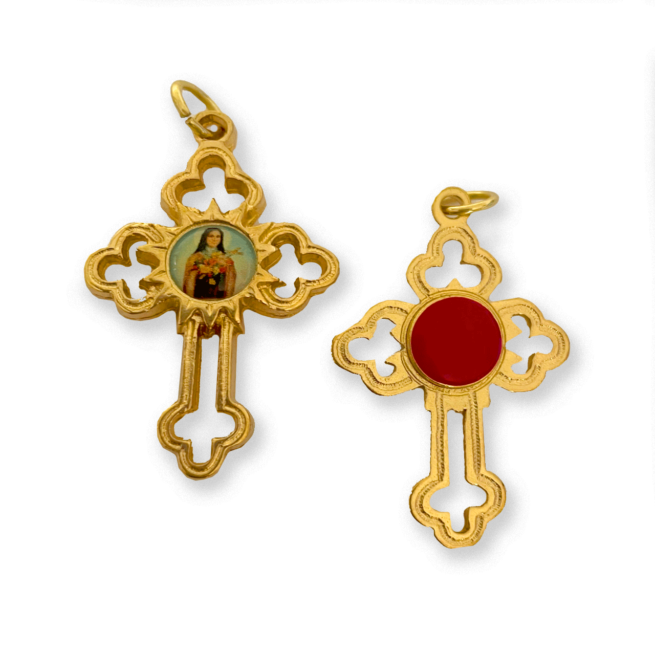 St. Therese Cross Medal showing front and back