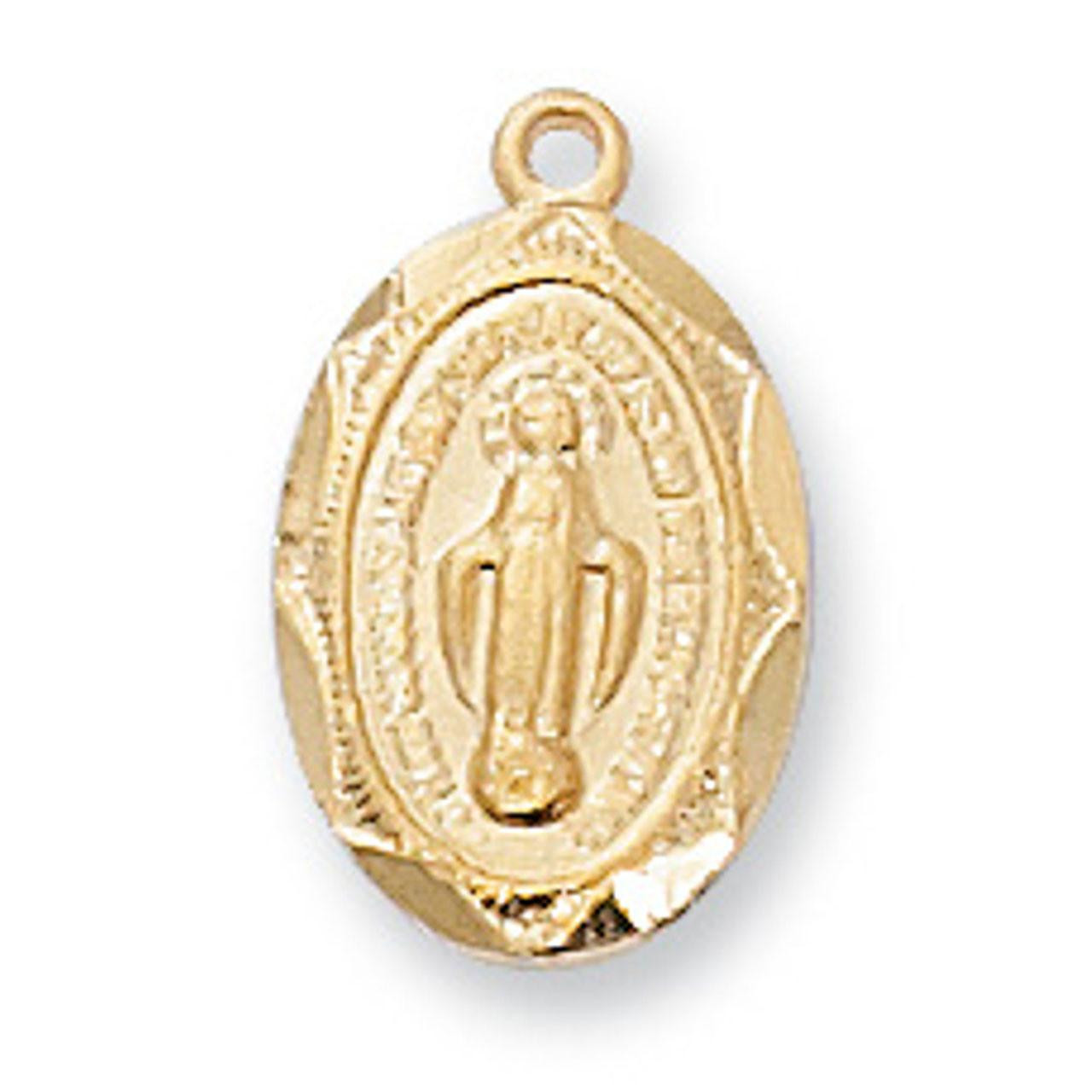Detail of the Oval 18Kt Gold Miraculous Necklace