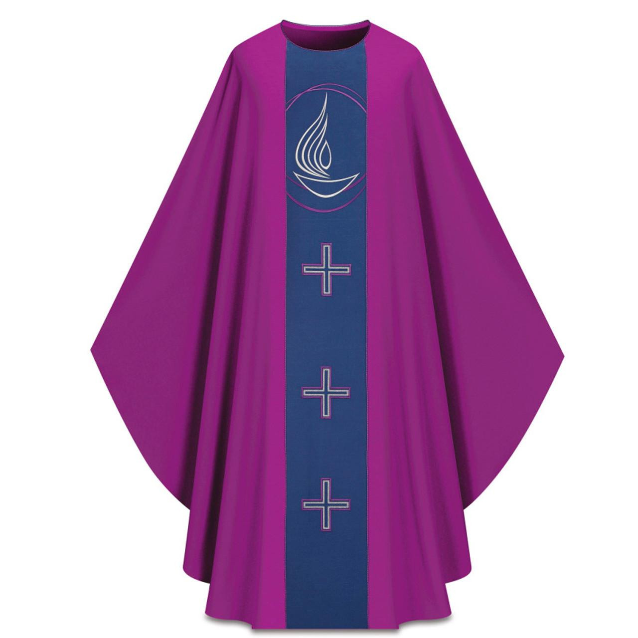5385 Gothic Chasuble in Purple Dupion