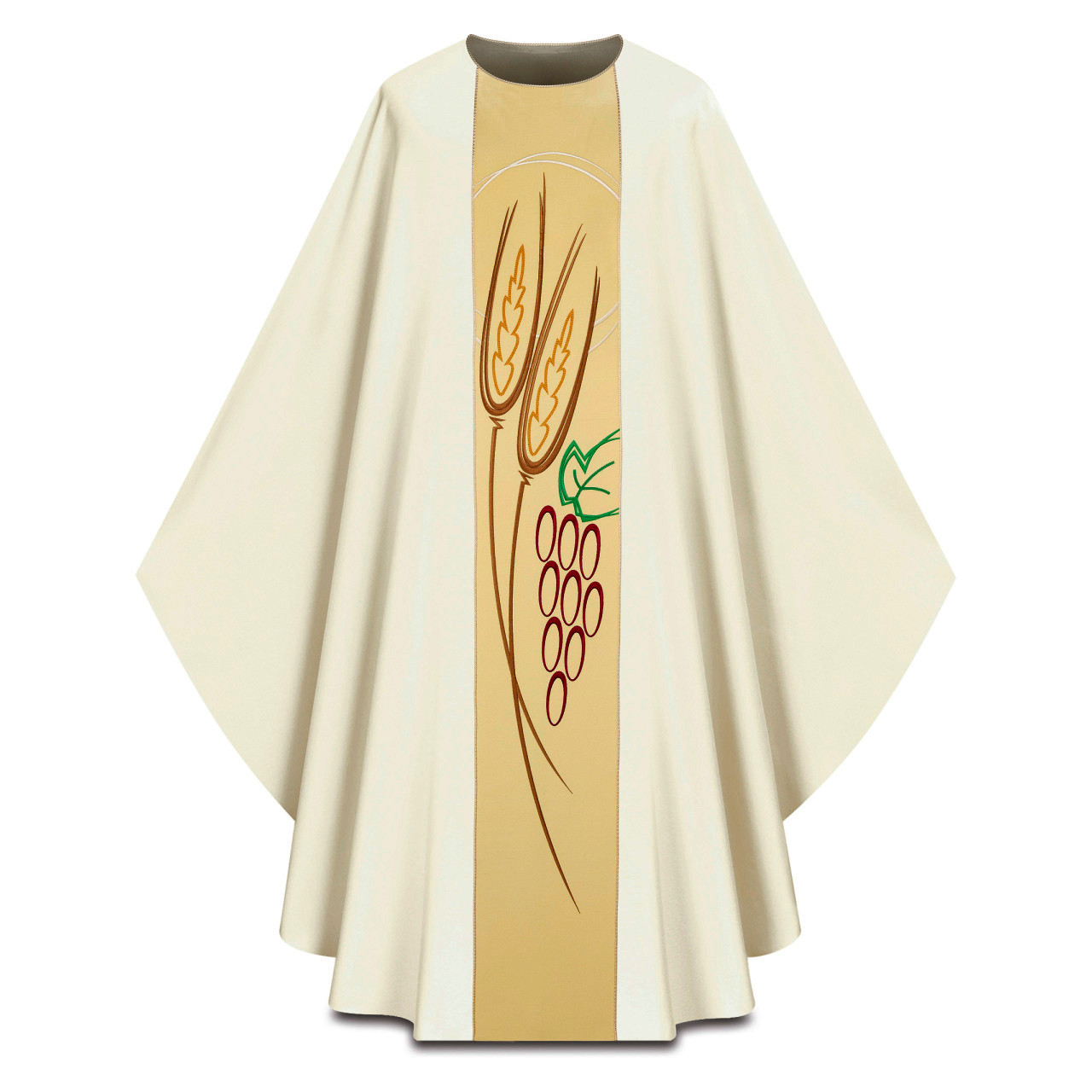 5382 Gothic Chasuble in White Dupion