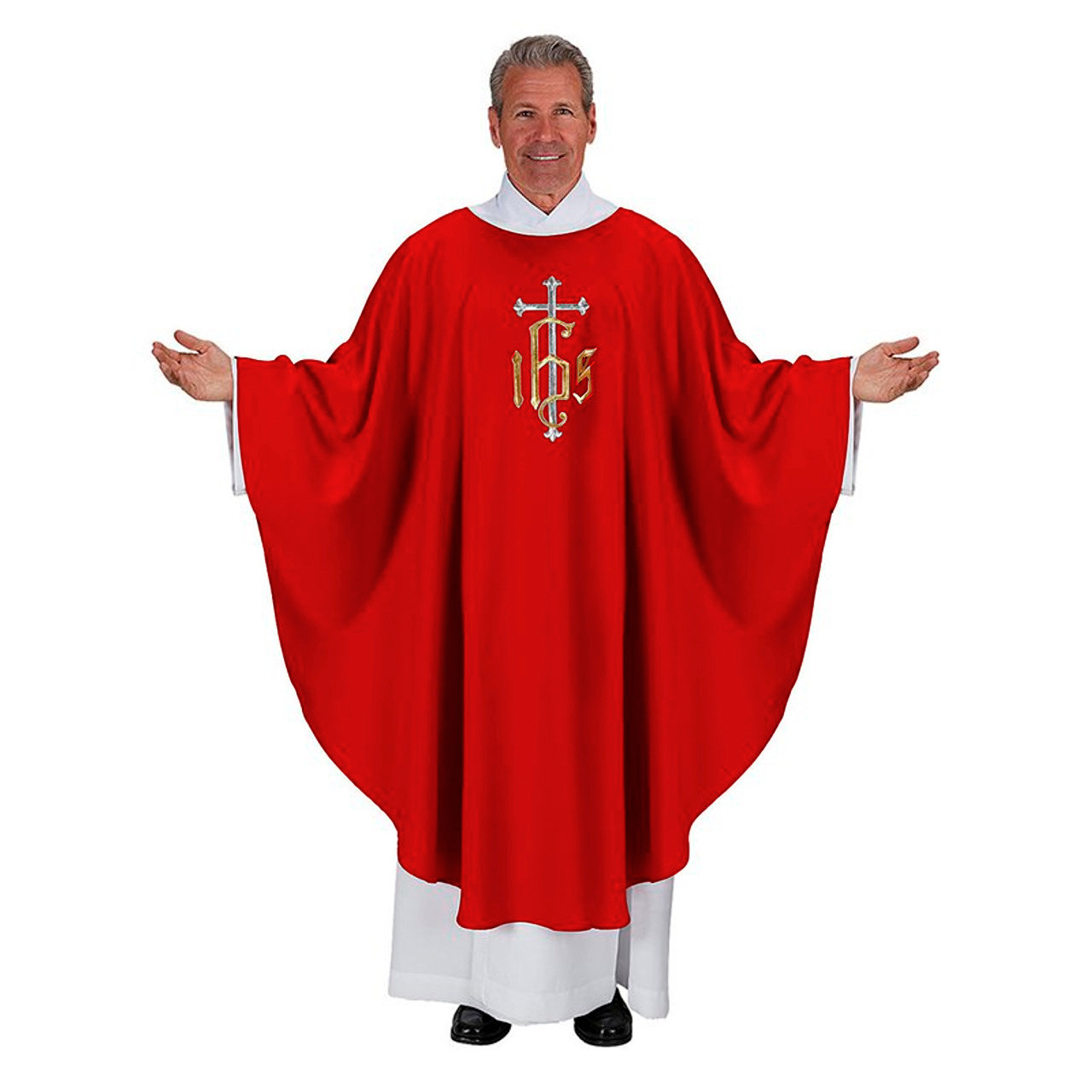 D1737  IHS Chasuble in Red