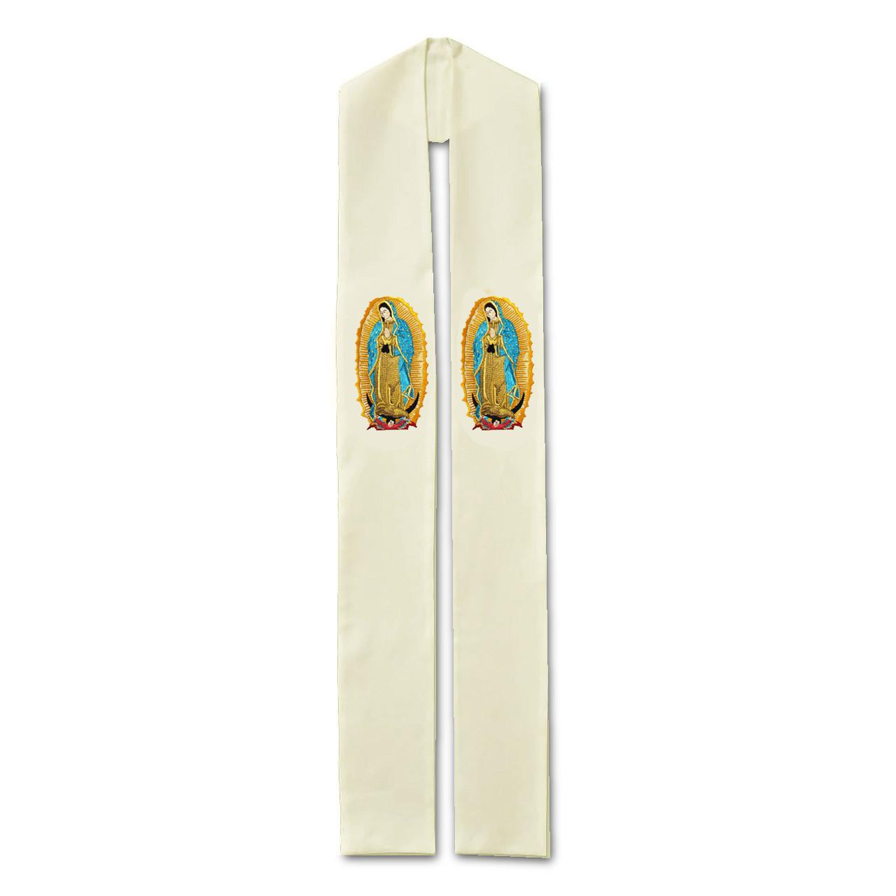 890-O Overlay/ 890-D Deacon Guadalupe Stole Off-White