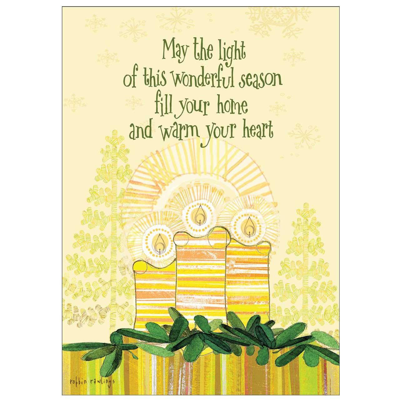 Single May the Light Christmas Card and comes with one envelope