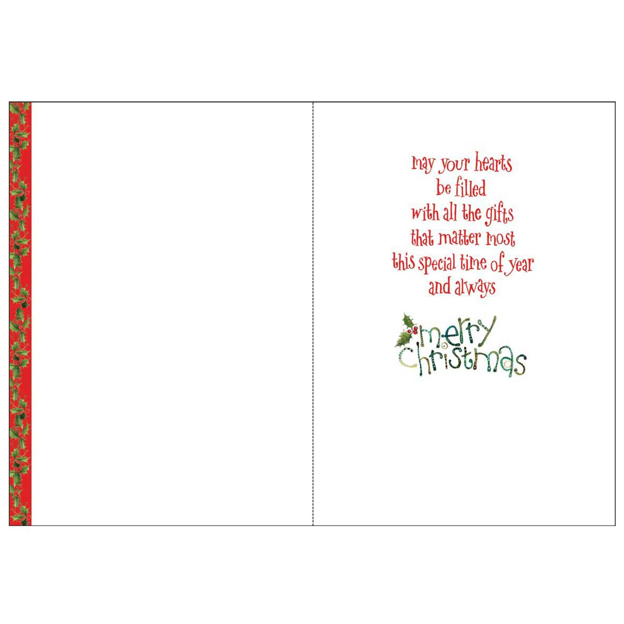 Inside of the Hope Peace Joy Card