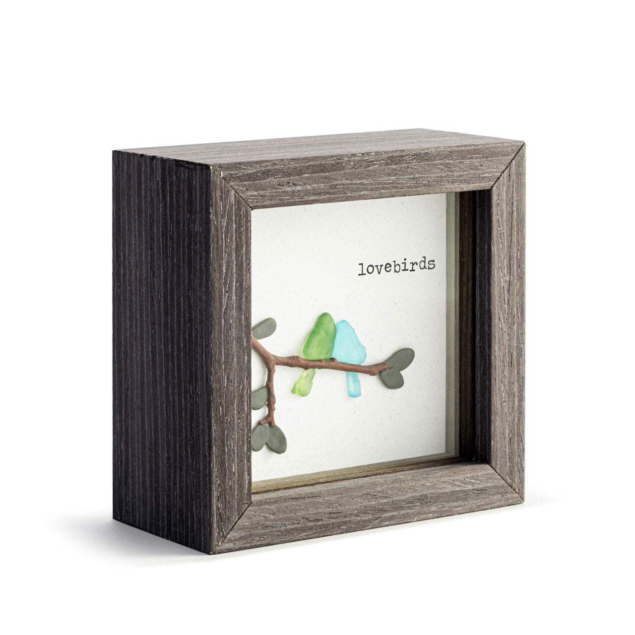 Side view of the Love Birds Mini Shadow Box