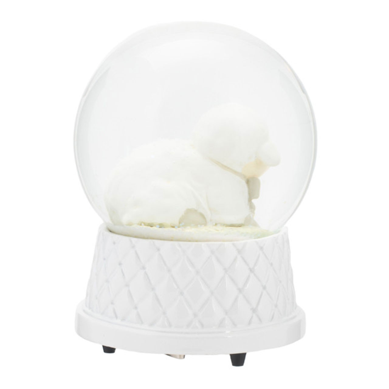 Back view of the Musical Lamb Water Globe