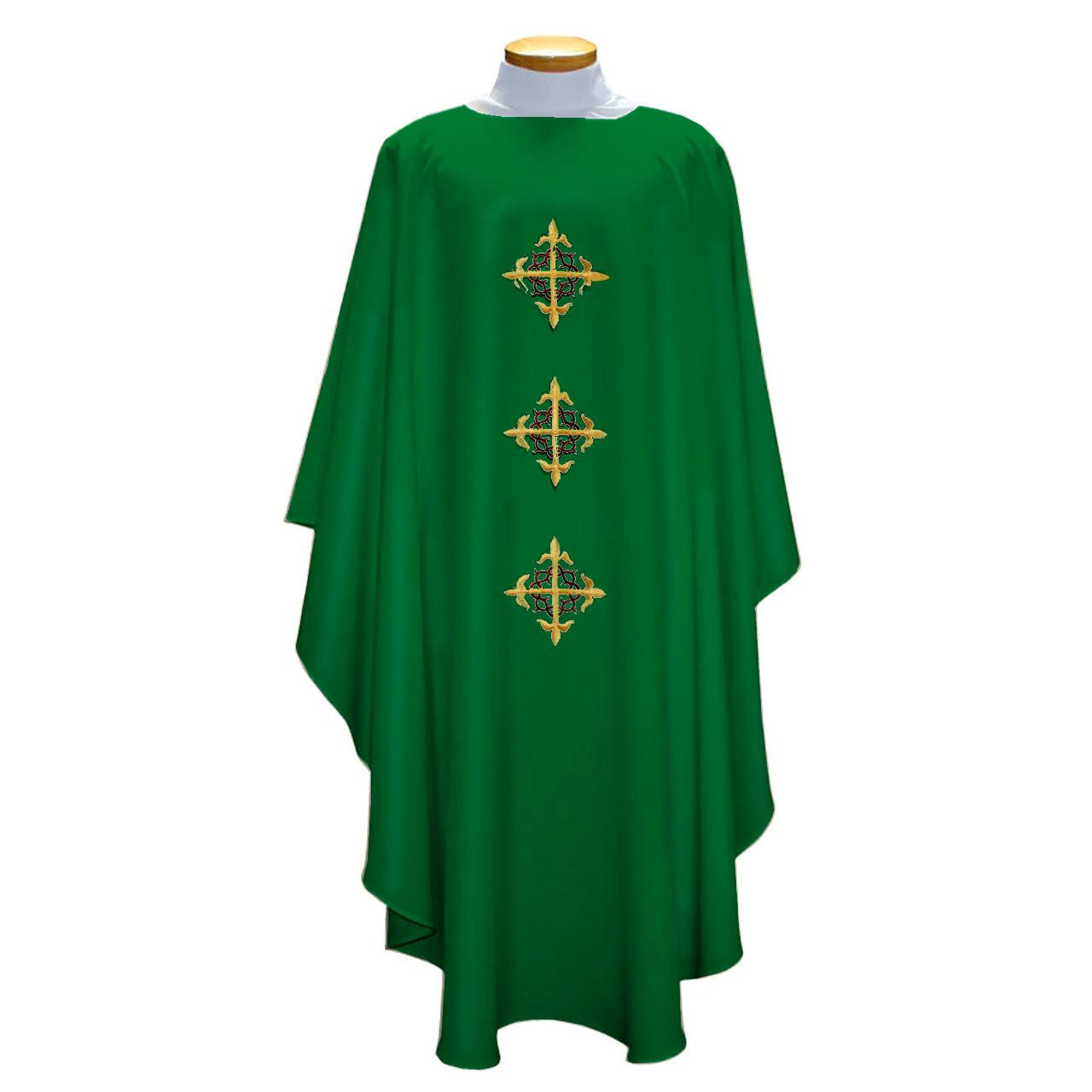 BV 2027 Chasuble with Cross & Thorns Kelly