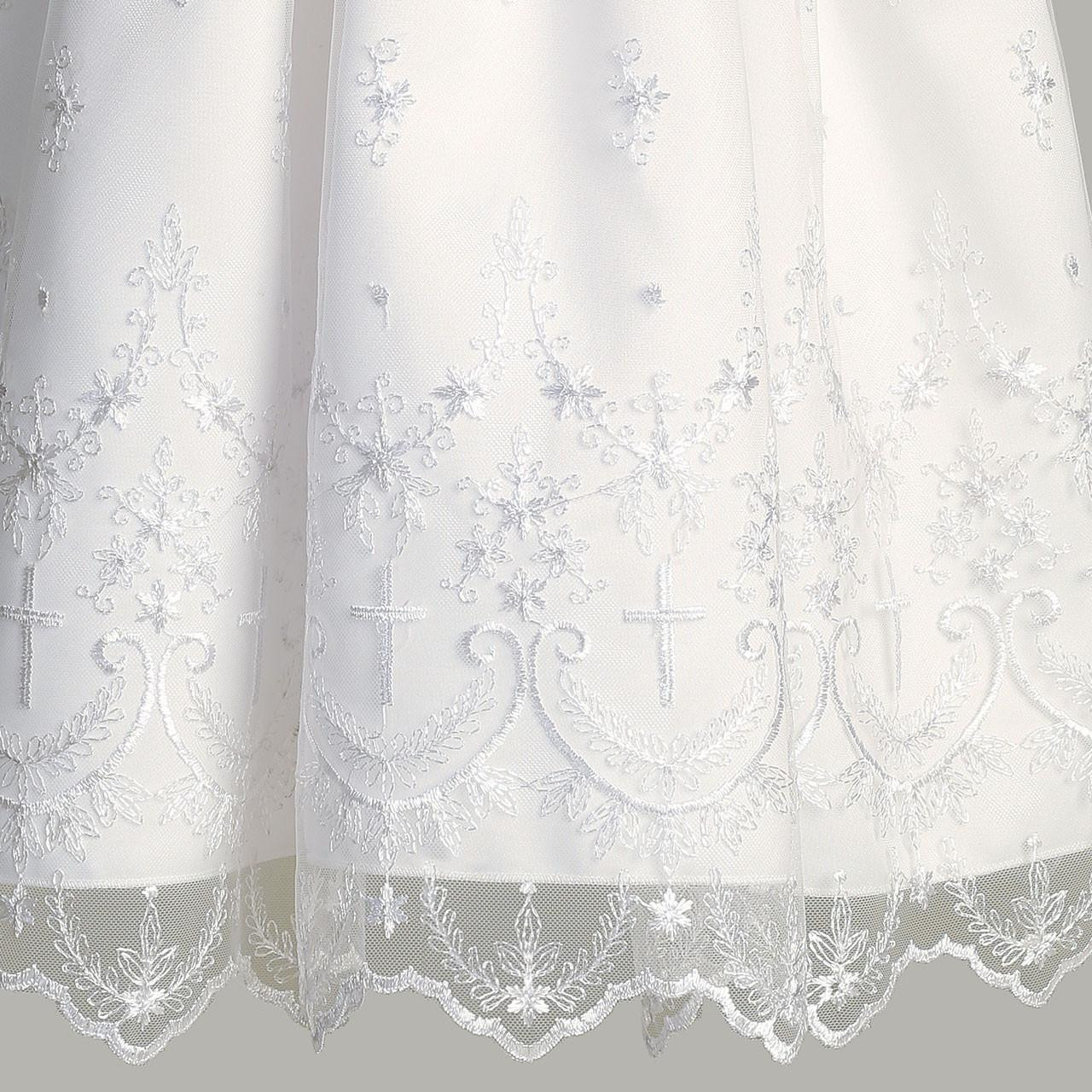 Detail of the hem of the Savannah Baptismal/Christening gown