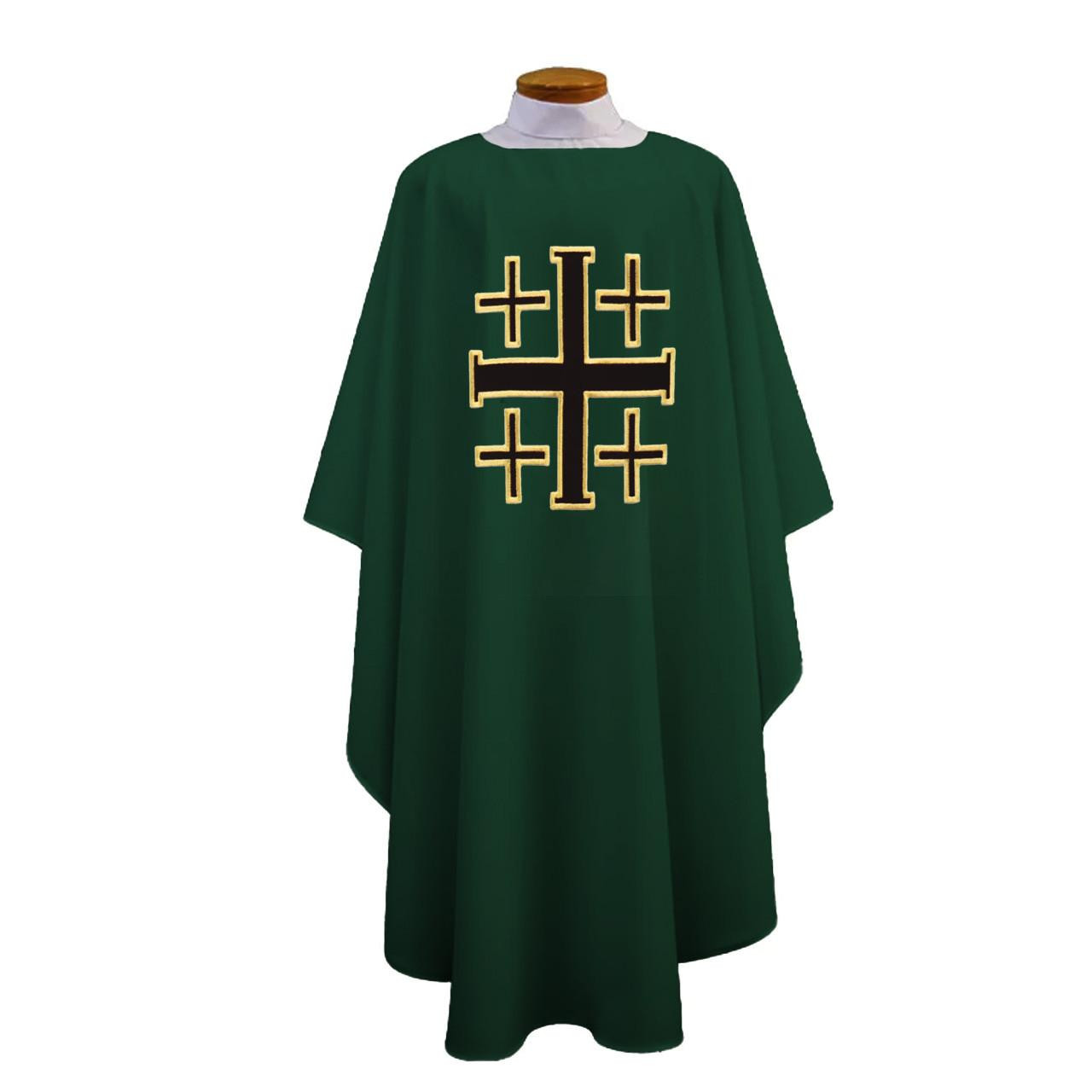 854 Chasuble w/ Jerusalem Cross Hunter