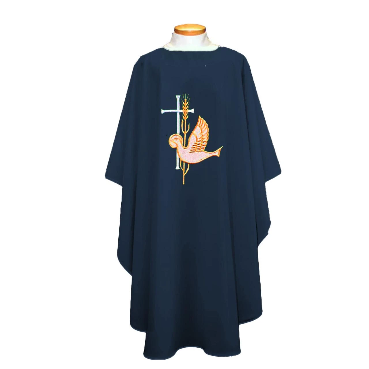 851 Chasuble with Dove, Cross & Wheat Sarum