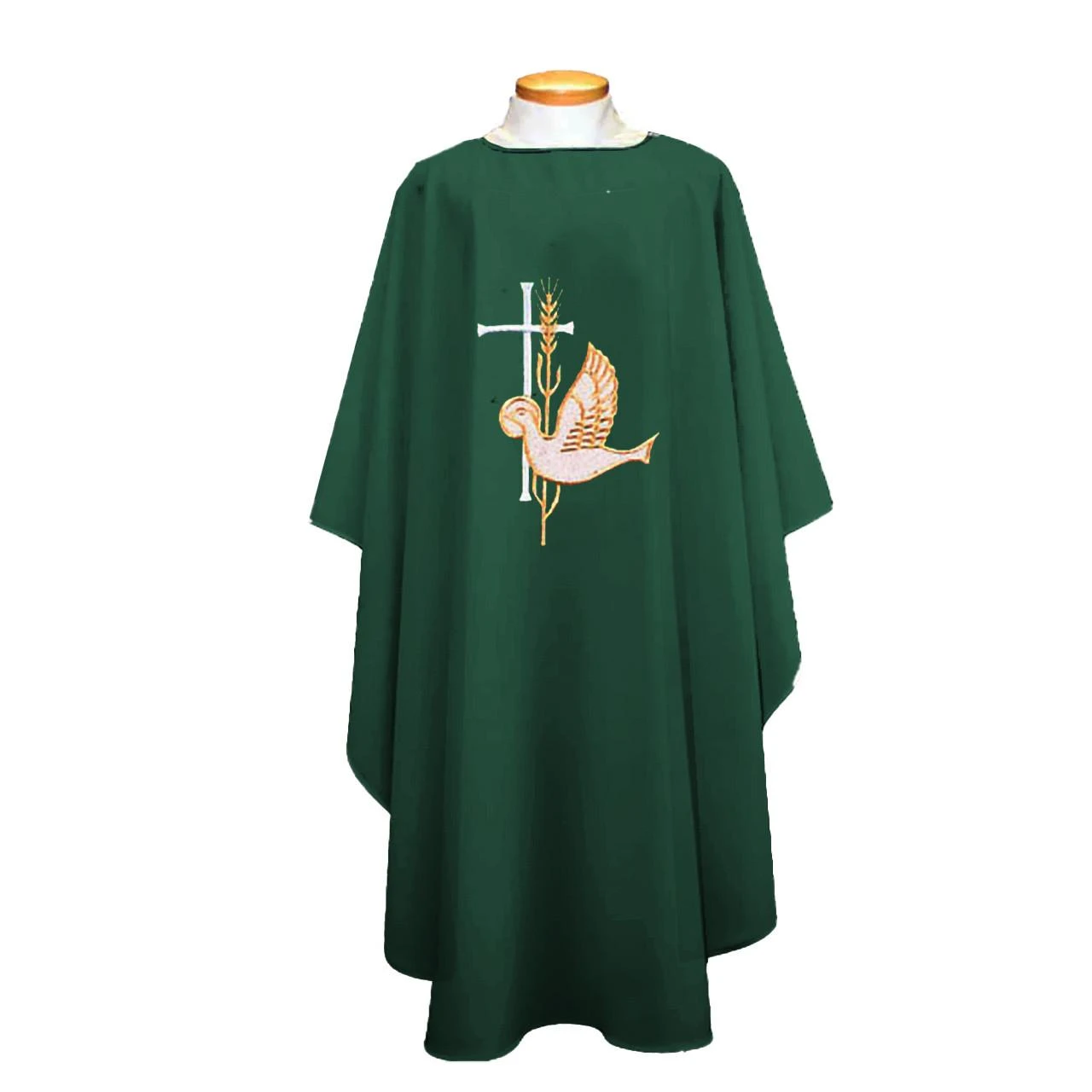 851 Chasuble with Dove, Cross & Wheat Hunter