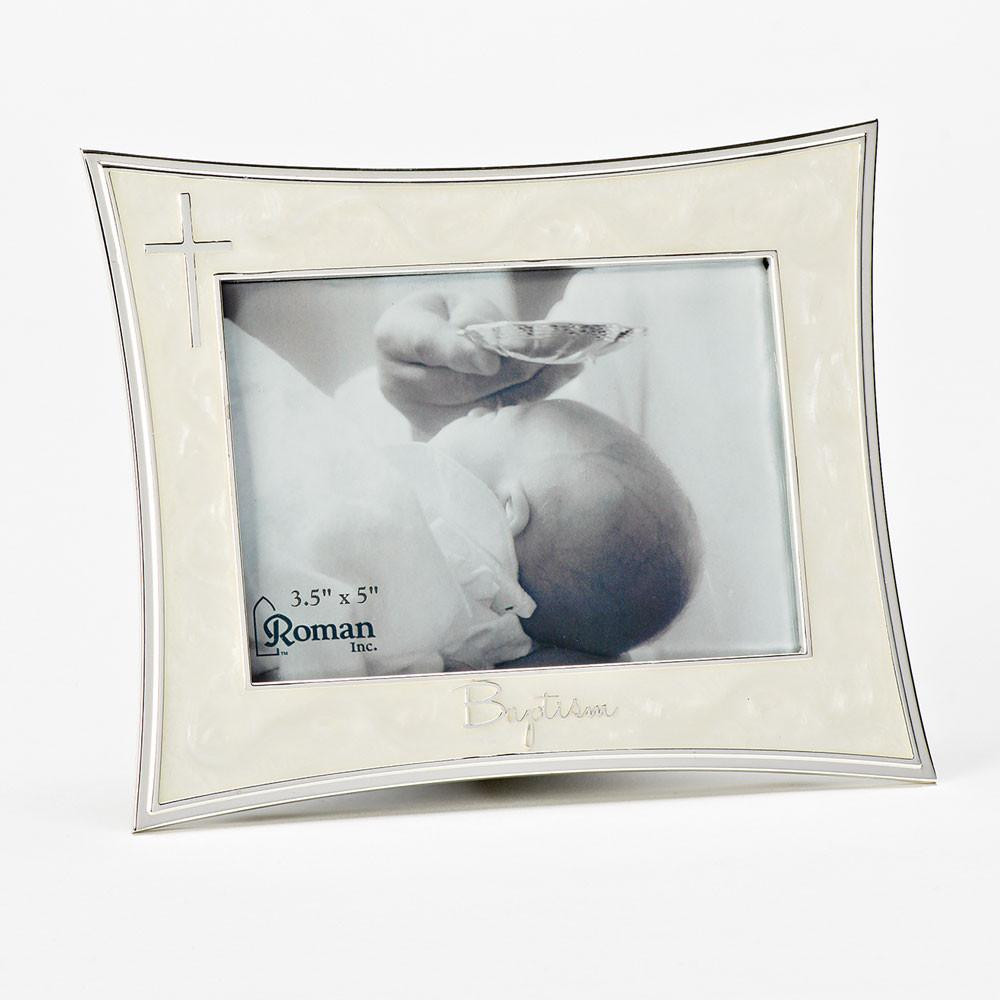 4x6 Ivory and Silver Baptism Frame