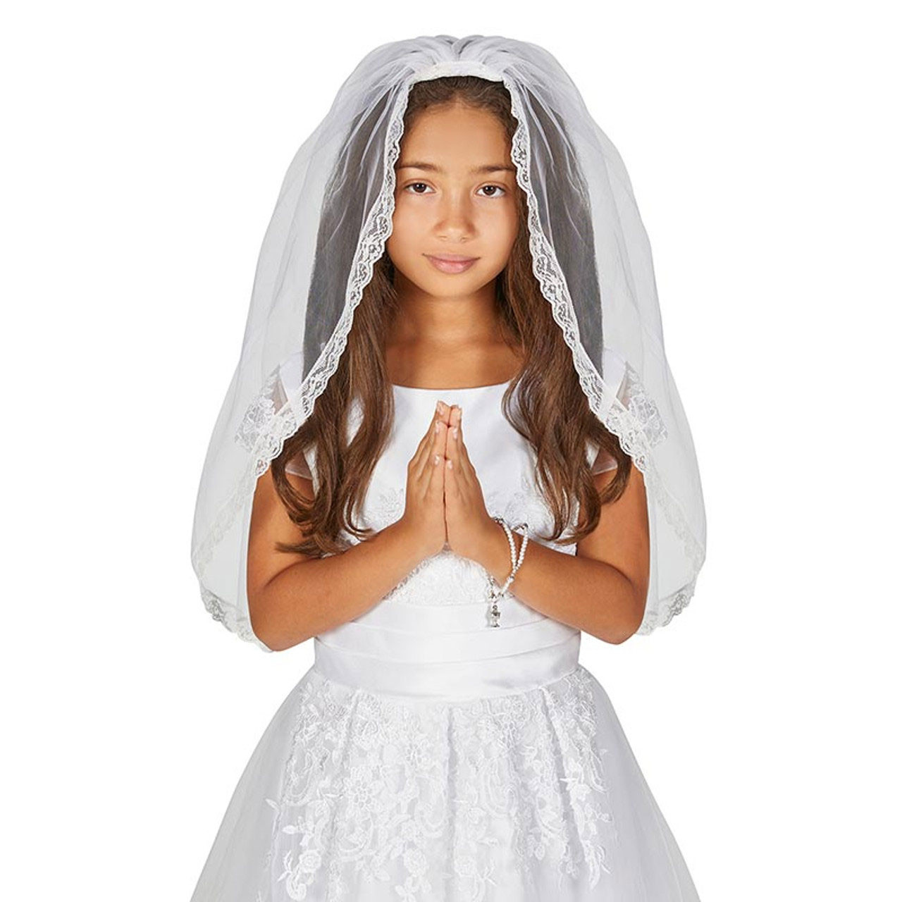 First Holy Communion Lace Trim Veil