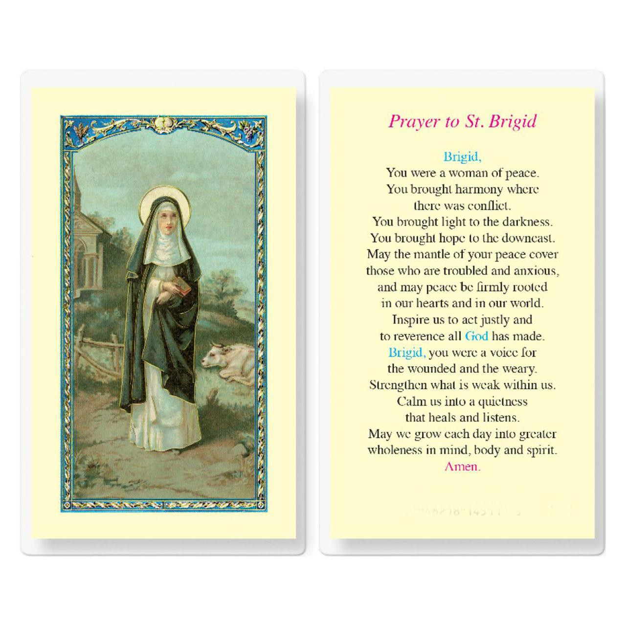 Laminated St. Brigid Prayer Card