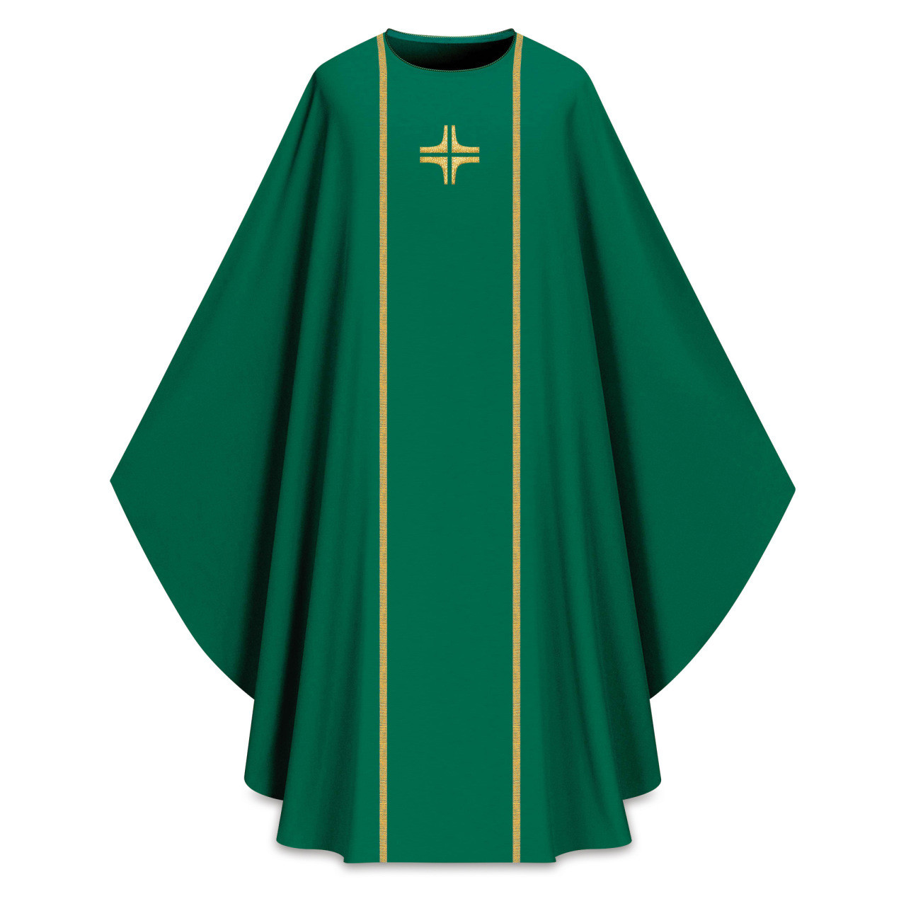 Assisi Chasuble in Elias with Cross and Banding Green