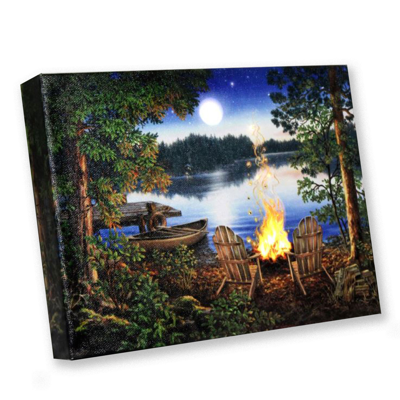 8"x6" Lakeside Tabletop Lighted Canvas