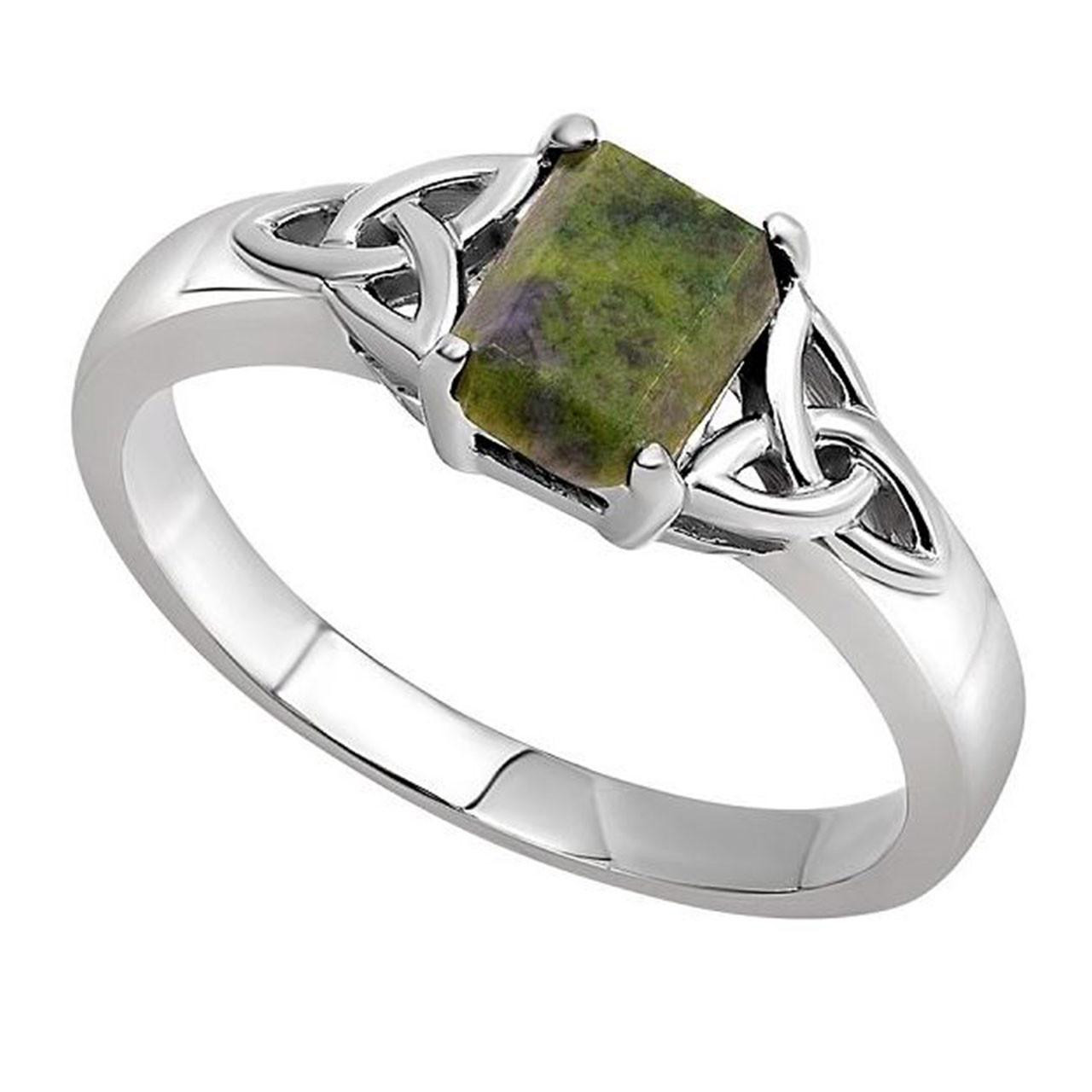 Sterling Trinity & Connemara Irish ring