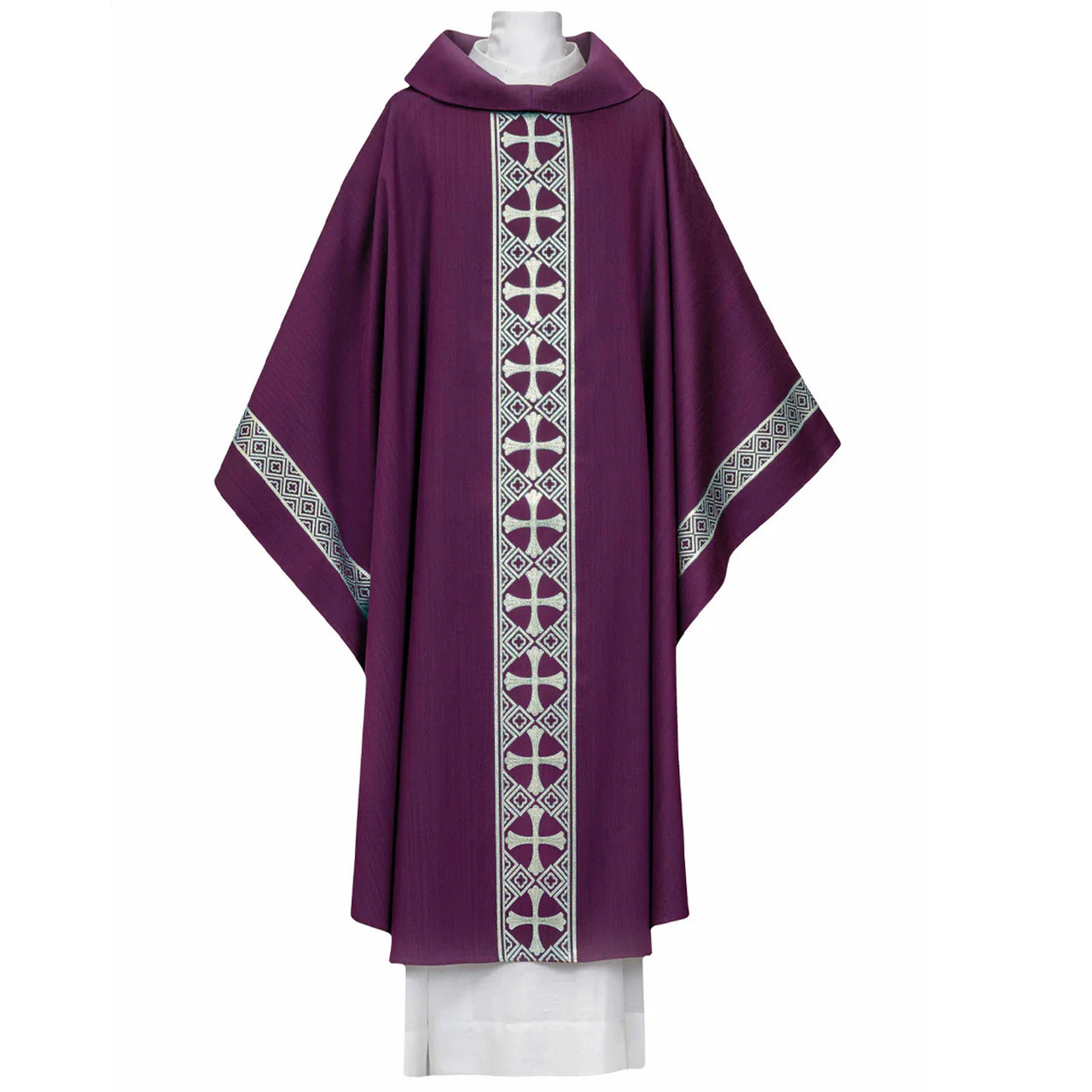 102-1371 Series Chasuble Purple-Silver